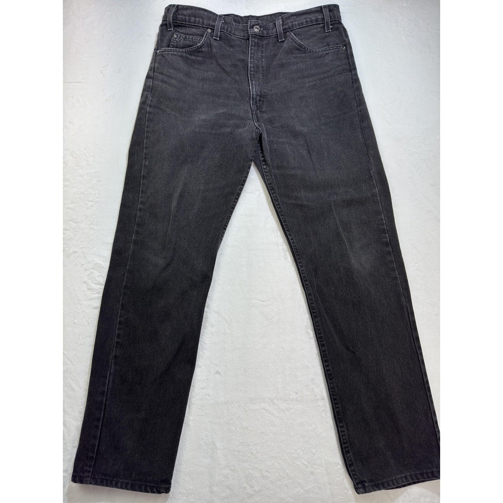 Levis 505 Jeans Mens 36x30 Gray‎ Denim Regular Fit Straight Leg Charcoal Wash